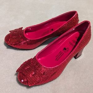 Dorothy Wizard of Oz Ruby Slippers Women's Red Sequin Shoes